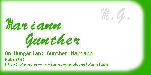 mariann gunther business card