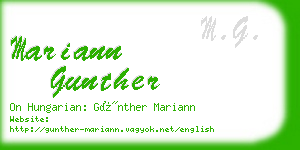 mariann gunther business card